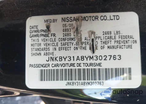 2000 Infiniti Q45 Anniversary Edition/Touring from USA, damaged, VIN JNKBY31A8YM302763